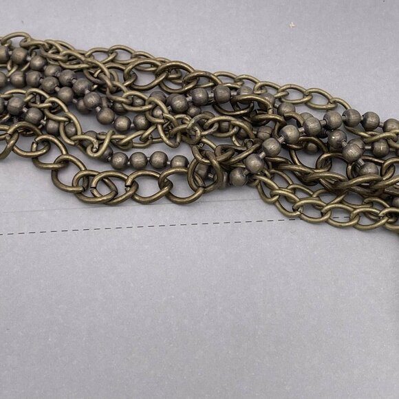 Multi Strand Beaded Curb Link Chain Belt Adjustable Lobster Closure 41 Inches - Picture 9 of 10